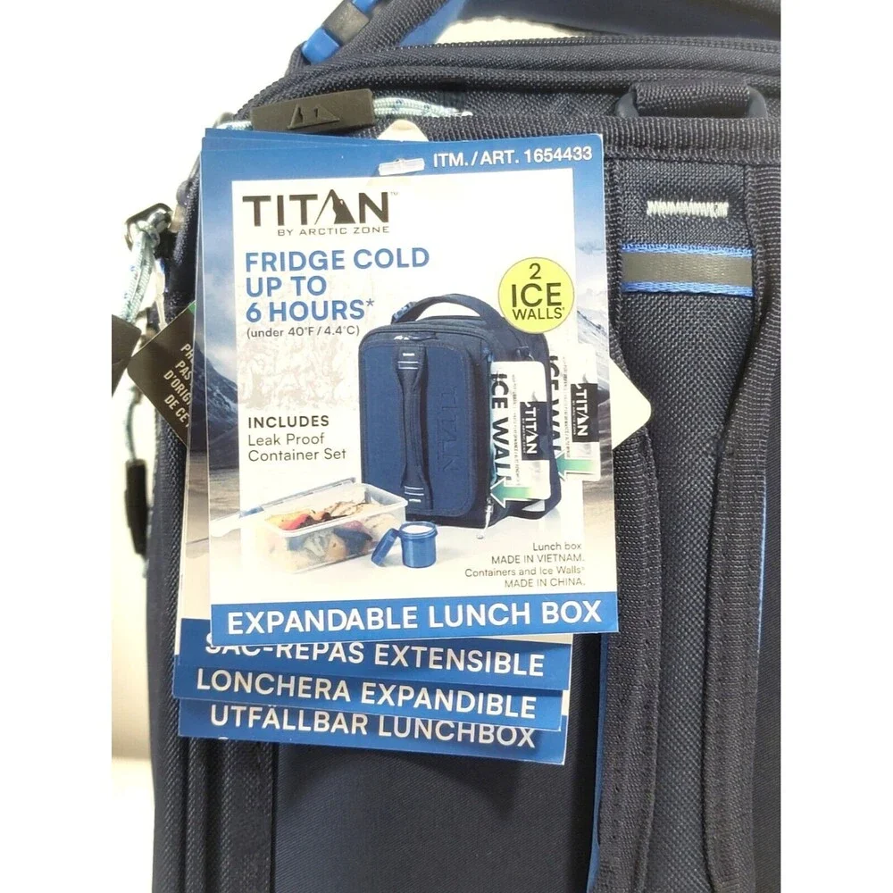 Titan Deep Freeze Fridge Cold 6 HRS Expandable Insulated Lunch Bag w/ Ice Walls